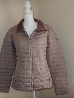 Columbia Women's Light Taupe Quilted Puffer Jacket with Plush Collar